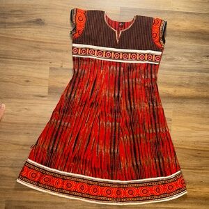 VALA’S Vintage Handmade colorful Knee dress XL
